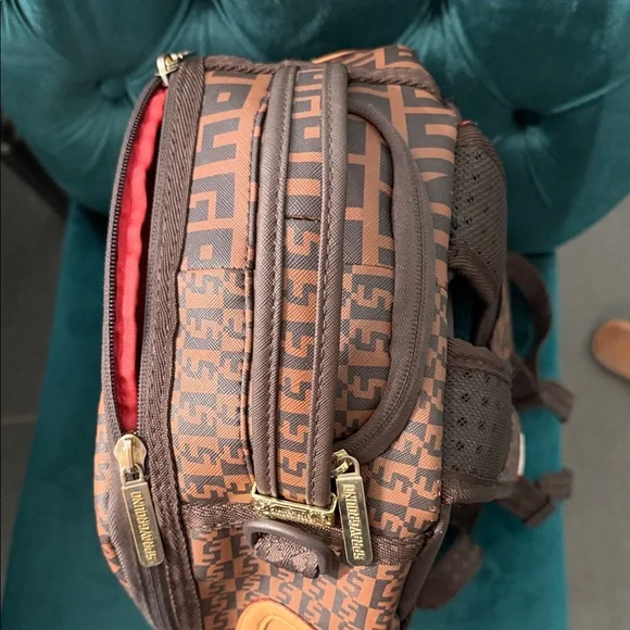 Sprayground Brown and Tan Graphic Backpack - Picture 6 of 10